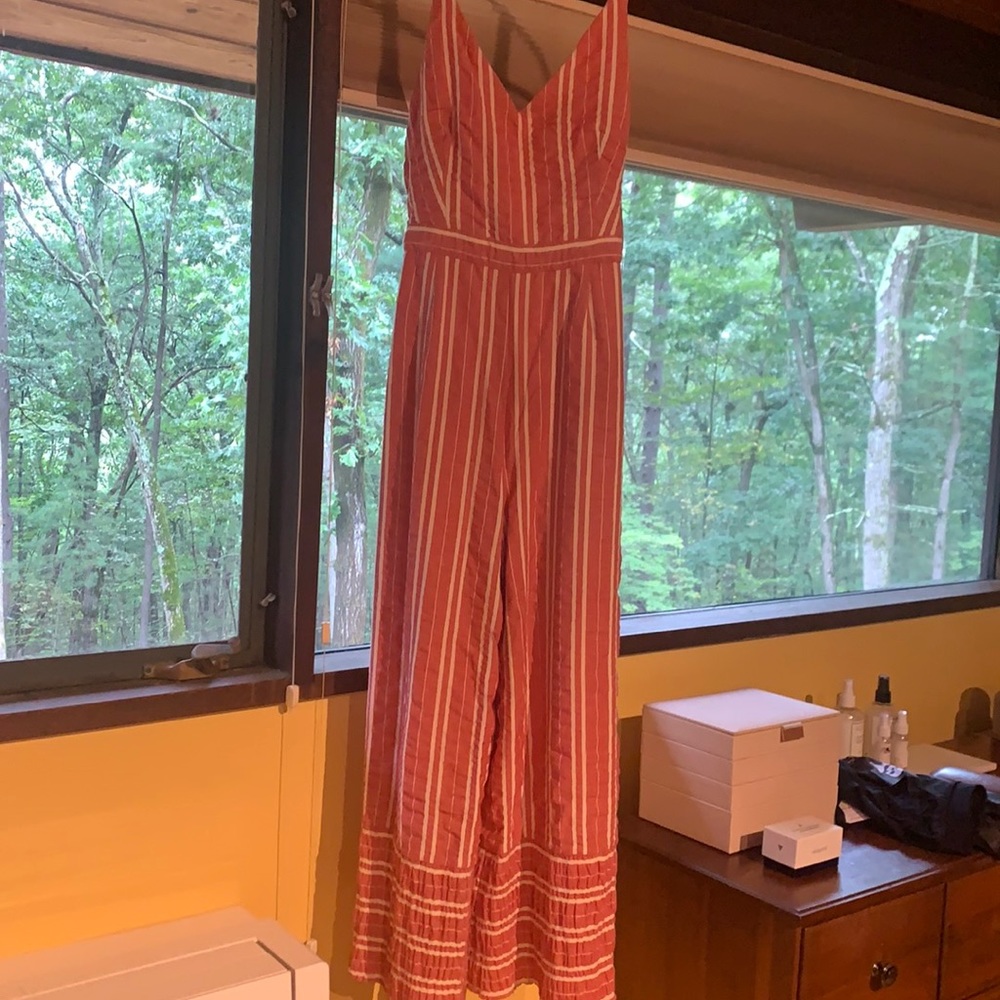Coral Anthropologie jump suit